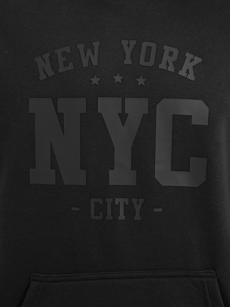 Ανδρικό Φούτερ με Κουκούλα μαύρο OZONEE JS/8B1971/3