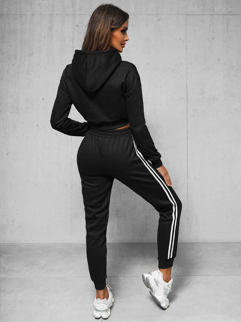 Γυναικείο σετ φόρμας δύο κομματιών Mαύρος OZONEE JS/8C67/3