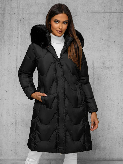 Γυναικείο μπουφάν μαύρο OZONEE JS/16M9202/392Z