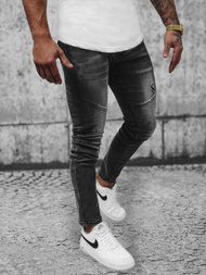 Ανδρικό τζιν παντελόνι Γραφίτης OZONEE NB/MP0028GZ