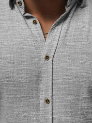 Ανδρικό πουκάμισο σκούρο-γκρι OZONEE O/V32