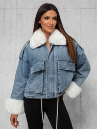 Γυναικείο τζιν μπουφάν mπλε OZONEE JS/11Z8219Z