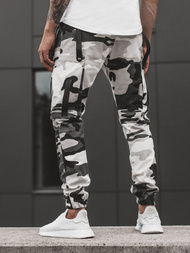 Ανδρικό παντελόνι chino jogger μαύρο-λευκό OZONEE O/11102