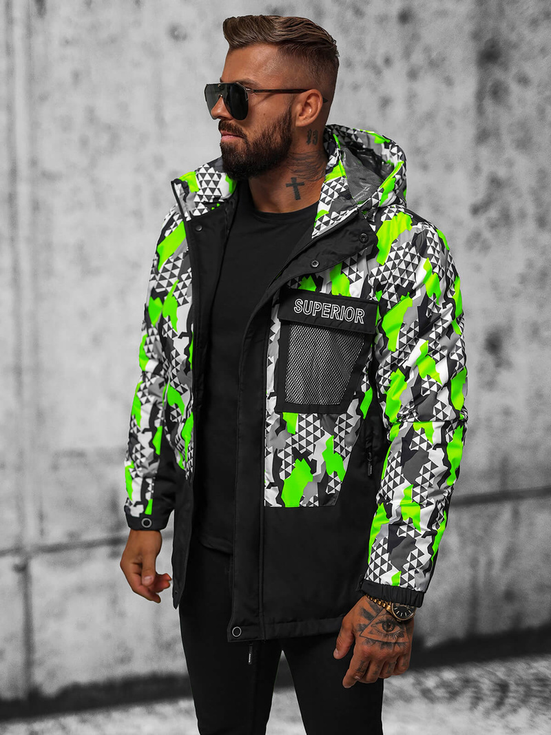 Ανδρικό μπουφάν καμουφλάζ-πράσινο OZONEE JS/M36/406