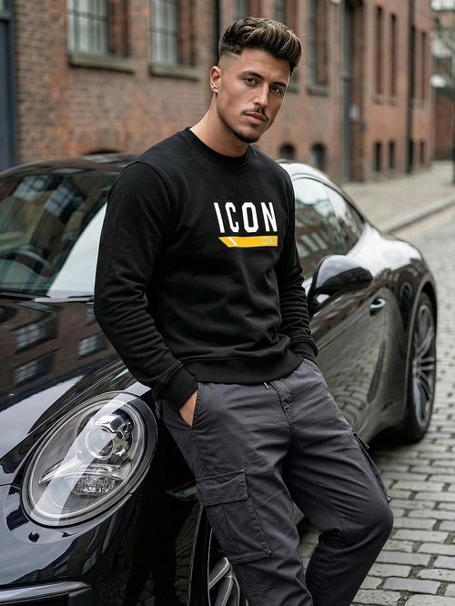 Ανδρικό Φούτερ μαύρο OZONEE JS/8B1753/3