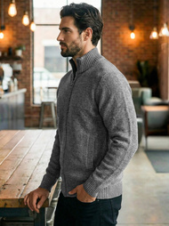 Ανδρικό πουλόβερ Γραφίτης OZONEE JS/59B3611/5