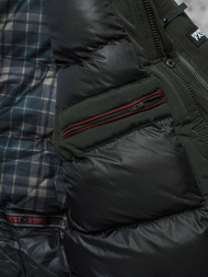 Ανδρικό χειμερινό μπουφάν Σκούρο πράσινο OZONEE JS/5M718/136