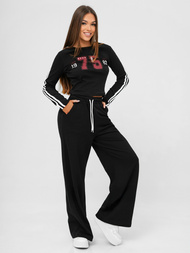 Γυναικείο σετ φόρμας δύο κομματιών mαύρος OZONEE JS/M60815AB