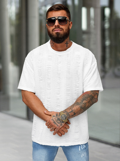 Ανδρικό μπλουζάκι λευκό OZONEE O/B1149