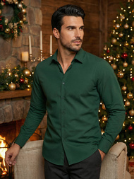 Ανδρικό πουκάμισο Πράσινος OZONEE O/V66Z