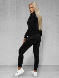 Γυναικείο βελούδινο σετ φόρμας μαύρο OZONEE JS/8C1176/3