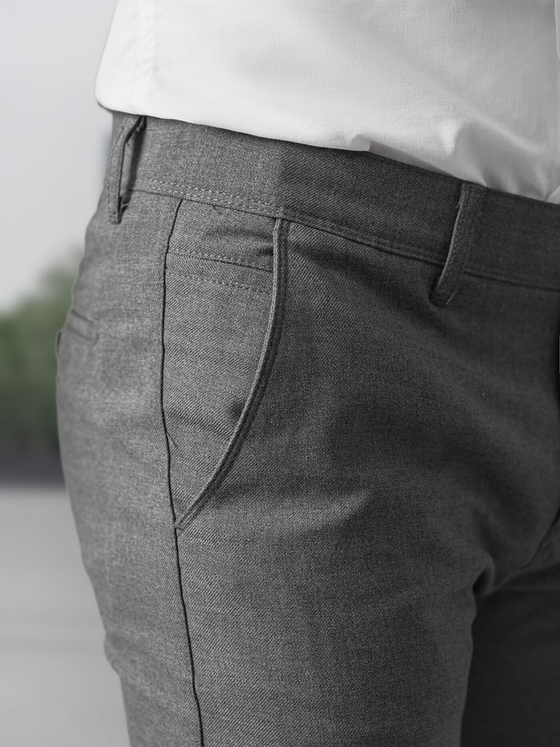 Ανδρικό παντελόνι chino σκούρο-γκρι OZONEE V/6545