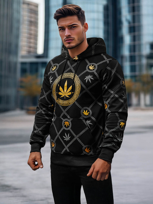 Ανδρικό Φούτερ με kουκούλα μαύρο OZONEE O/B267Z