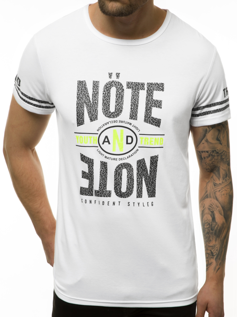 Ανδρικό μπλουζάκι λευκό OZONEE JS/SS10968