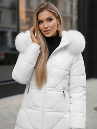 Γυναικείο μπουφάν λευκό OZONEE JS/16M9099/281Z