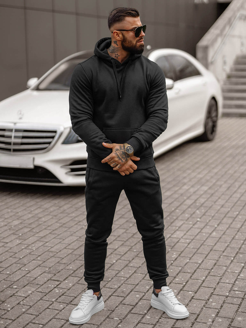 Ανδρικό σετ φόρμας μαύρο OZONEE JS/68C10381/3Z