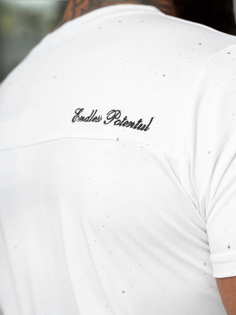 Ανδρικό μπλουζάκι λευκό OZONEE O/QQ1387