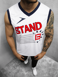 Ανδρικό αμάνικο μπλουζάκι λευκό OZONEE JS/68S10175