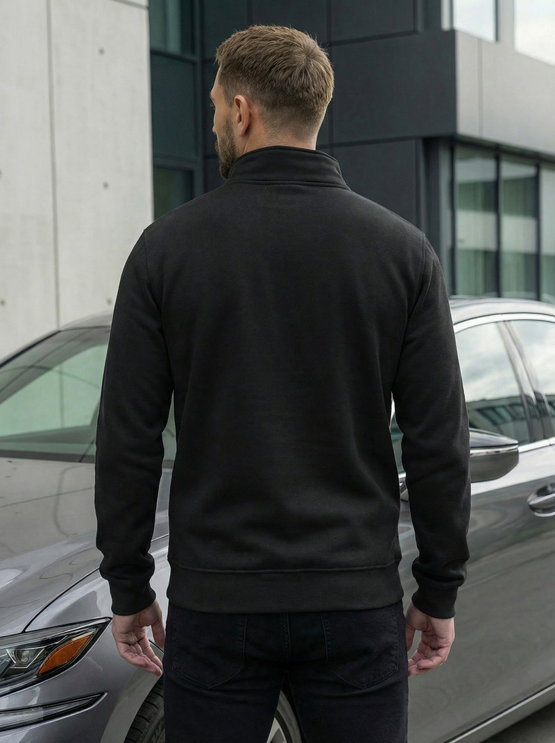 Ανδρικό φούτερ με φερμουάρ μαύρο OZONEE JS/2002Z