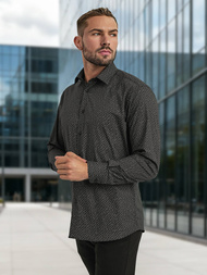 Ανδρικό πουκάμισο μαύρο OZONEE V/V184