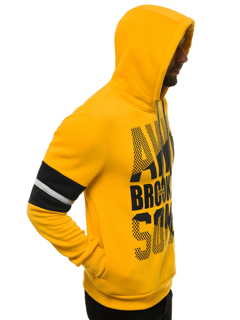 Ανδρικό Φούτερ με Κουκούλα κίτρινο OZONEE JS/KS2141Z