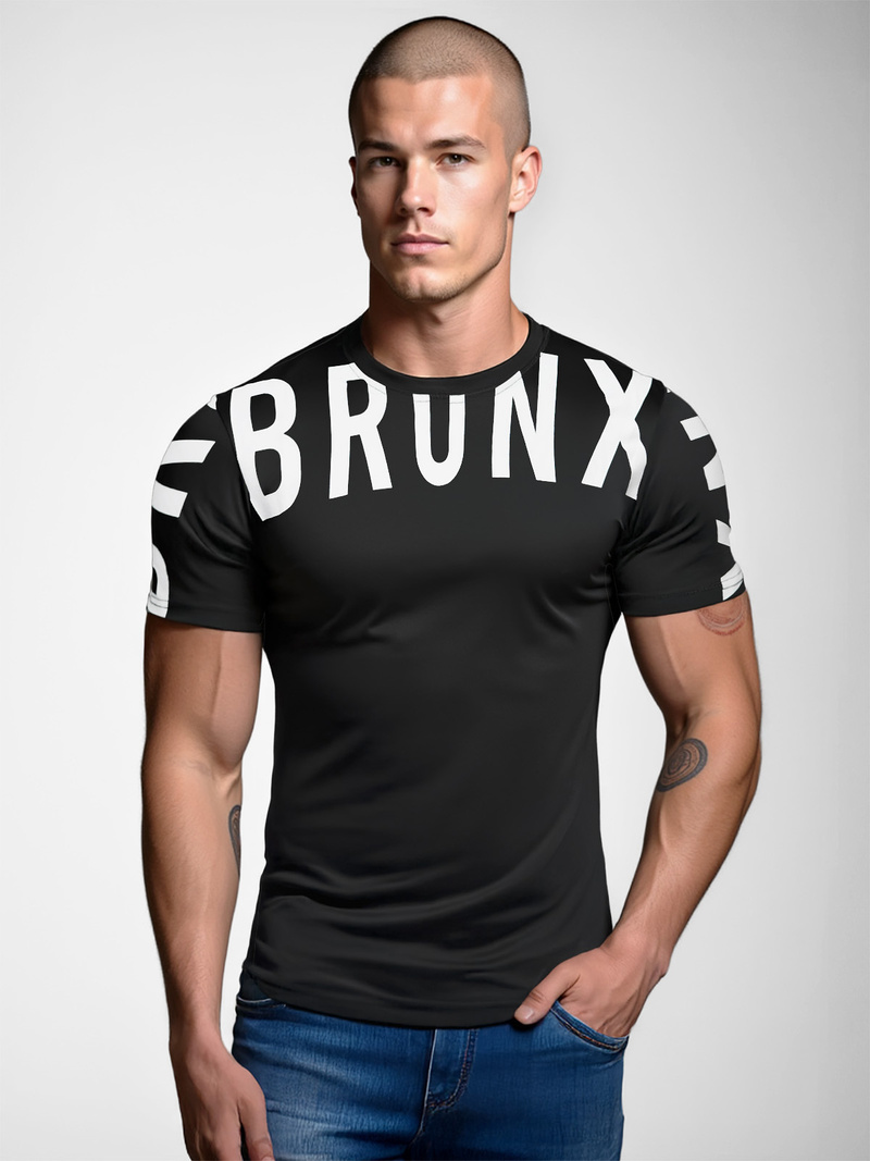 Ανδρικό μπλουζάκι μαύρο OZONEE O/8T1265/3Z