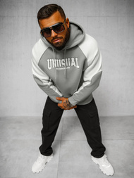 Φούτερ με Κουκούλα Γκρί OZONEE O/SWE23027Z