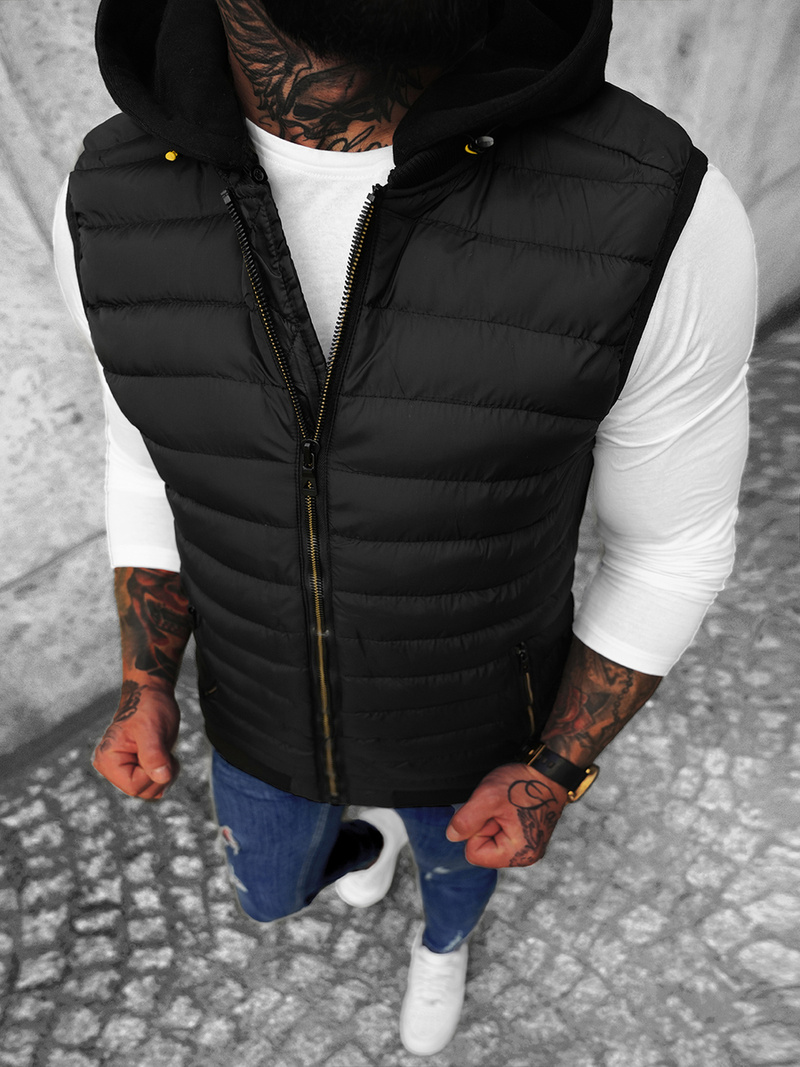 Ανδρικό αμάνικο μπουφάν μαύρο OZONEE N/7135