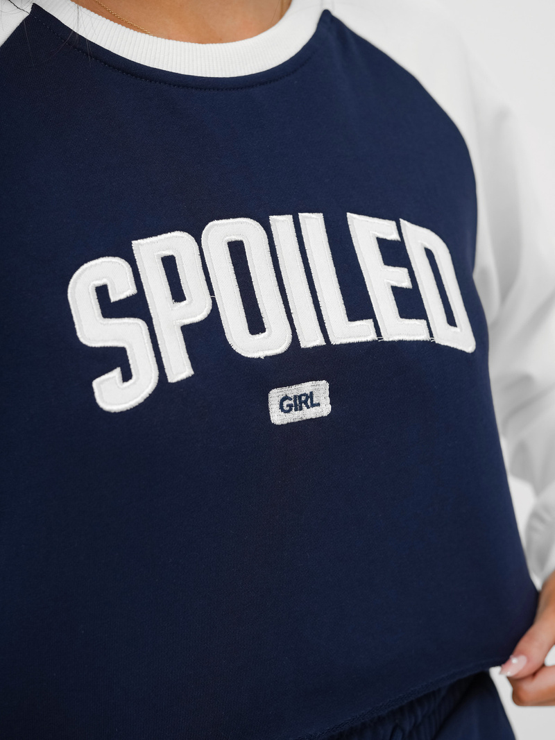 Γυναικείο σετ φόρμας δύο κομματιών ναυτικό μπλε-λευκό OZONEE JS/M58631AB