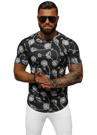 Ανδρικό μπλουζάκι μαύρο OZONEE O/PT012