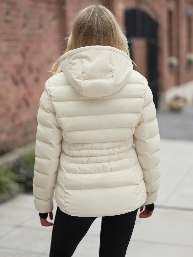 Γυναικείο χειμερινό μπουφάν εκρού OZONEE JS/M769/281Z