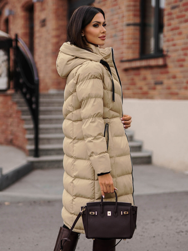 Γυναικείο μπουφάν μπεζ OZONEE JS/M736/62Z