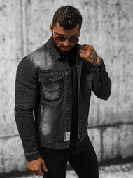 Ανδρικό τζιν μπουφάν mαύρος OZONEE NB/MJ521N