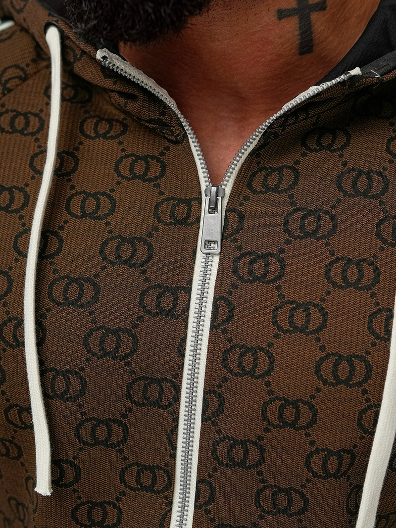 Ανδρικό σετ φόρμας σκούρο-μπεζ OZONEE O/FF5111AB