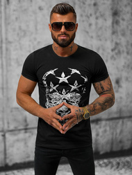 Ανδρικό μπλουζάκι μαύρο OZONEE O/T121/3Z