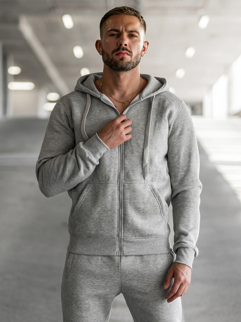 Ανδρικό σετ φόρμας γκρι OZONEE JS/68C10386/2Z