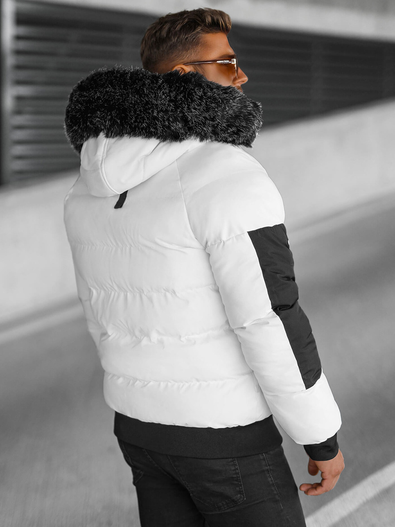 Ανδρικό χειμερινό μπουφάν λευκό OZONEE O/M798Z