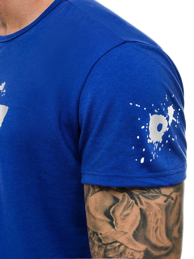 Ανδρικό μπλουζάκι μπλε OZONEE JS/SS100730Z