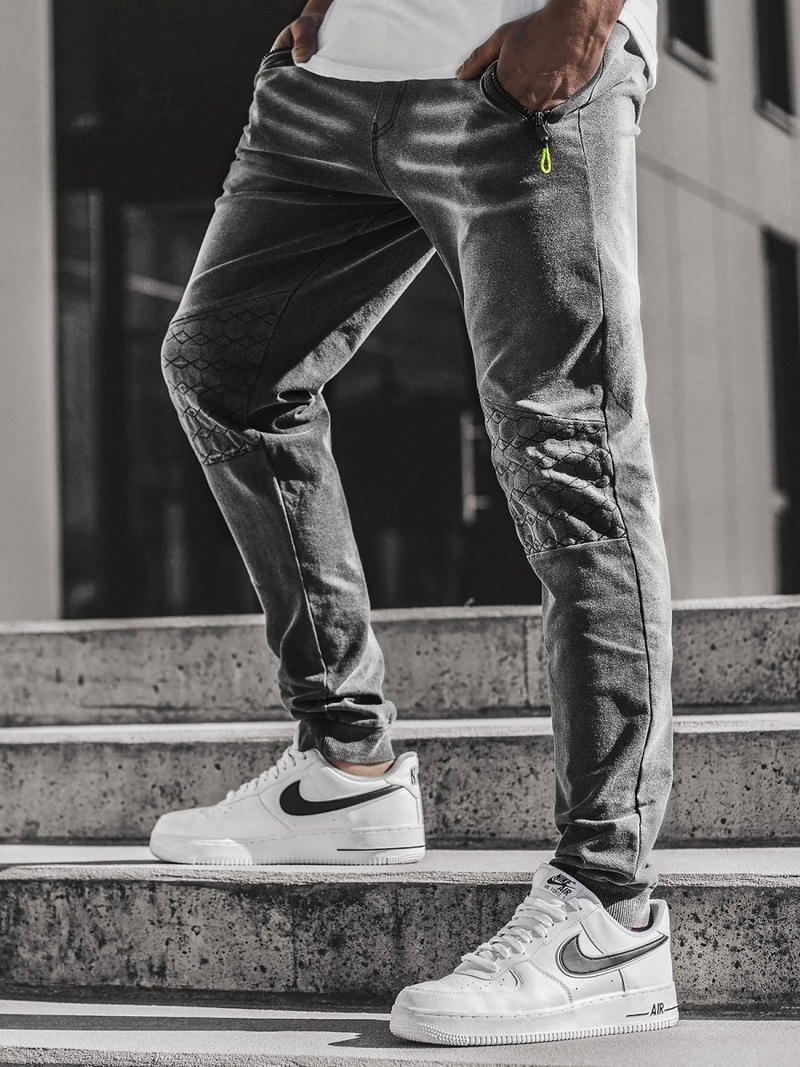 Ανδρικό παντελόνι jogger μαύρο OZONEE JS/KK1106