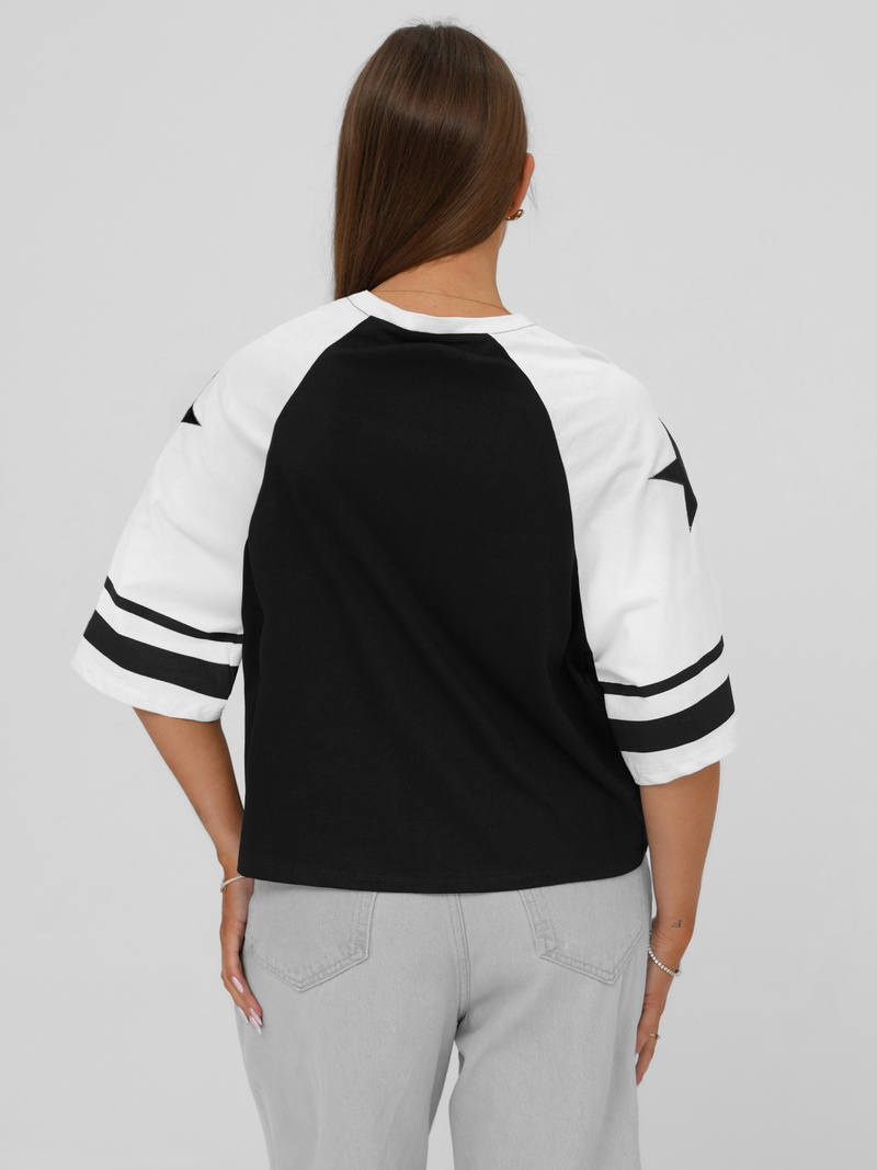 Γυναικείο μπλουζάκι μαύρο OZONEE JS/R62493