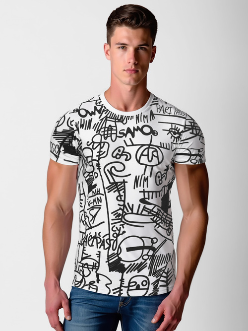 Ανδρικό μπλουζάκι λευκό OZONEE O/T1269/1Z