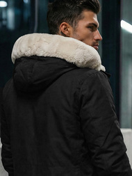 Ανδρικό χειμερινό μπουφάν mαύρος OZONEE JS/5M120/392Z