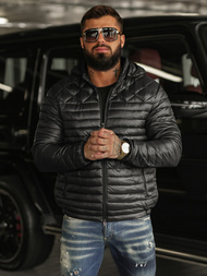 Ανδρικό μπουφάν mαύρος OZONEE JS/16M9328/392BZ