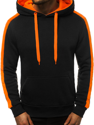 Ανδρικό Φούτερ με Κουκούλα μαύρο-πορτοκαλί OZONEE JS/2012
