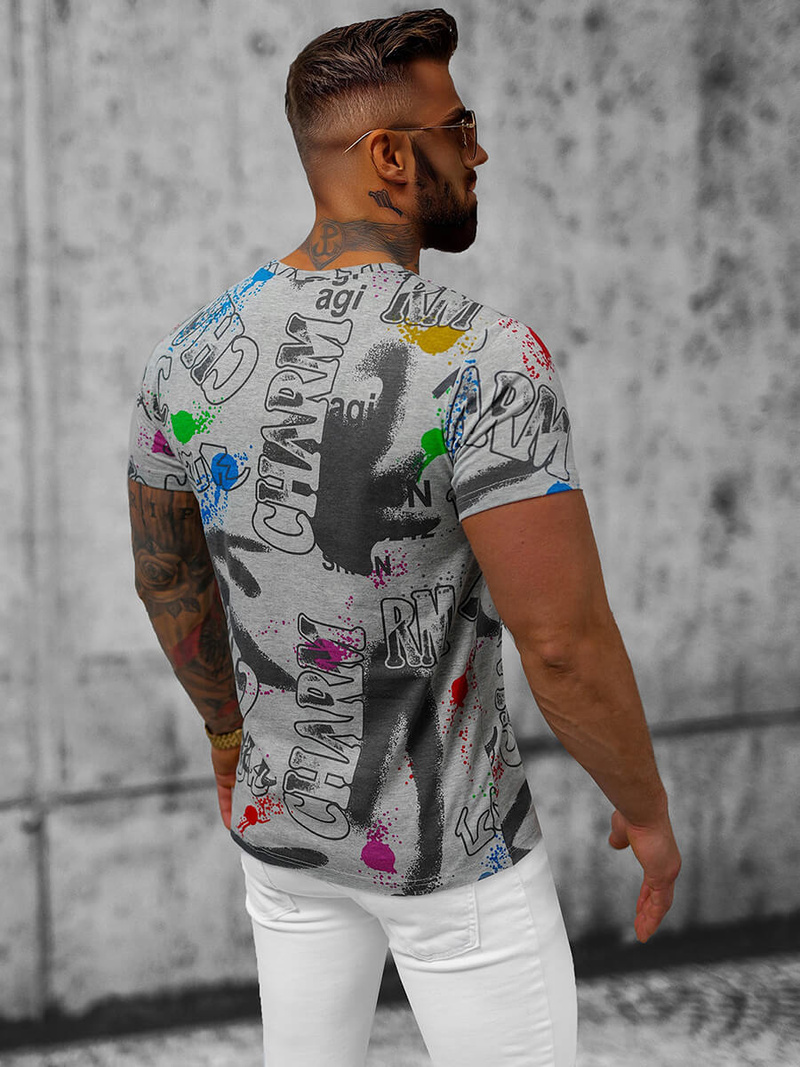 Ανδρικό μπλουζάκι Γκρί OZONEE JS/8T967