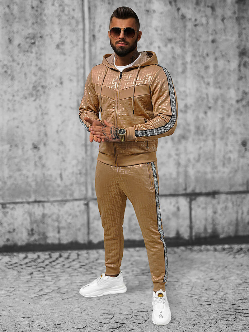 Ανδρικό σετ φόρμας mπεζ OZONEE O/3A165