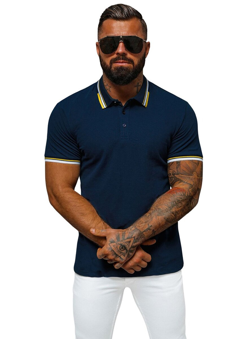 Ανδρική μπλούζα polo ναυτικό μπλε OZONEE O/DA736