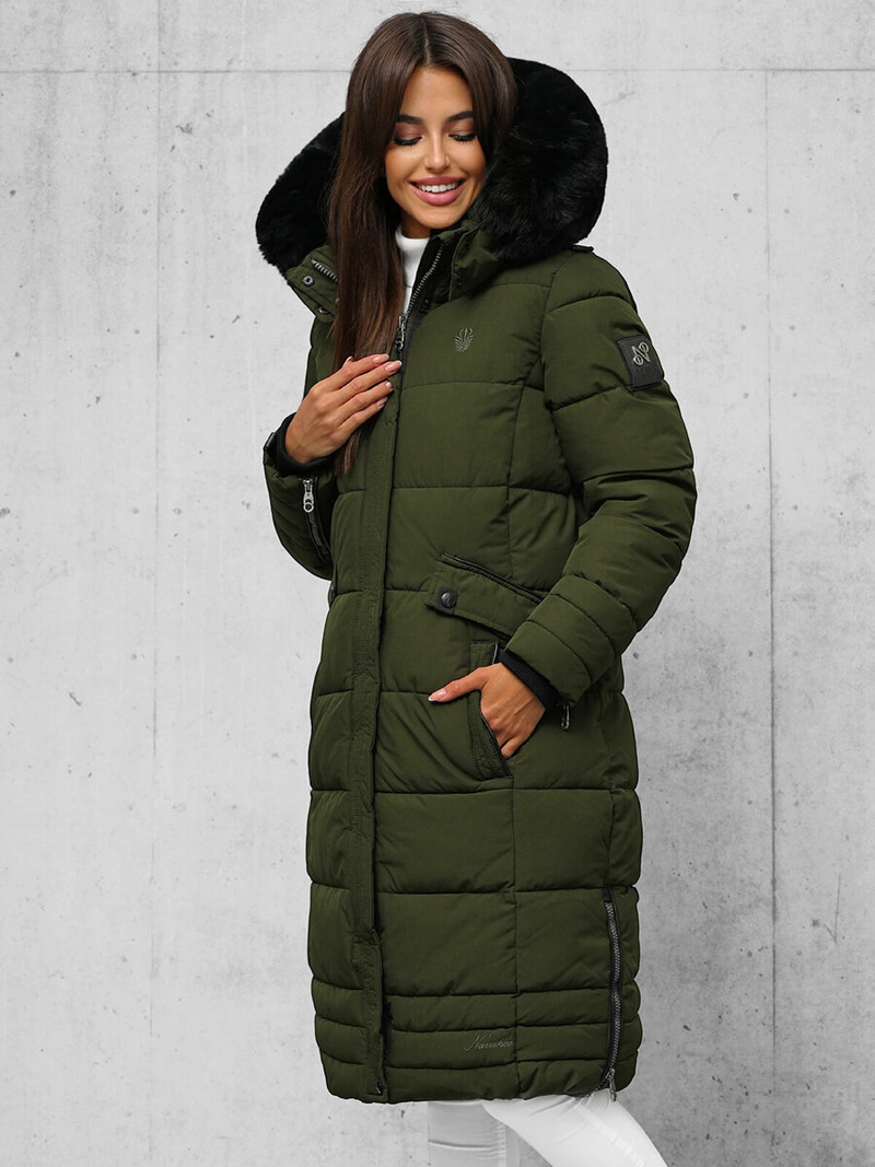 Γυναικείο μπουφάν χακί OZONEE O/W377