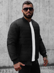 Ανδρικό Μπουφάν Bomber μαύρο OZONEE JS/MY02Z