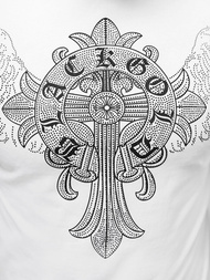 Ανδρικό μπλουζάκι λευκό OZONEE NB/MT3037Z